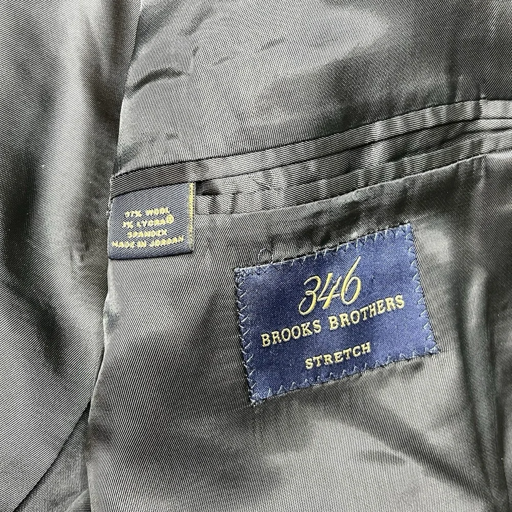 Brooks Brothers 346 Stretch Wool 2 Piece Suit Navy Blue Size 38R W:34x31 - Picture 8 of 16